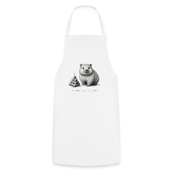 Wombat 3D printing like a Pro Cubic poo funny - Cooking Apron - white - Front - AI Model Male 185 dark (185cm)