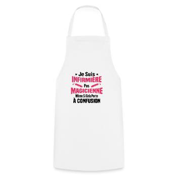 Je suis une infirmière pas magicienne - Tablier de cuisine - blanc - Devant - AI Model Male 185 dark (185cm)