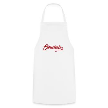 Christelle - First name - Cooking Apron - white - Front - AI Model Male 185 dark (185cm)