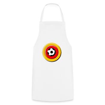 Deutschland Fan Fussball Roundel - Kochschürze - Weiß - Vorne - AI Model Male 185 dark (185cm)