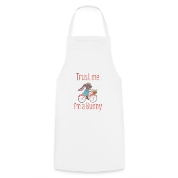 Cadeau vélo lapin de pâques vélo cycliste - Tablier de cuisine - blanc - Devant - AI Model Male 185 dark (185cm)