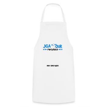 JGA Bachelor Party Guest List Gift - Cooking Apron - white - Front - AI Model Male 185 dark (185cm)