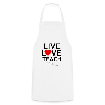 Lehrerin - Kochschürze - Weiß - Vorne - AI Model Male 185 dark (185cm)