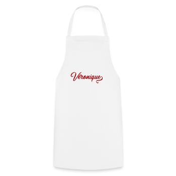 Véronique - Prénom - Tablier de cuisine - blanc - Devant - AI Model Male 185 dark (185cm)