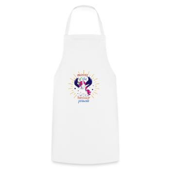 Mama des Geburtstags Prinzessin Einhorn Mädchen Outfit - Kochschürze - Weiß - Vorne - AI Model Male 185 dark (185cm)