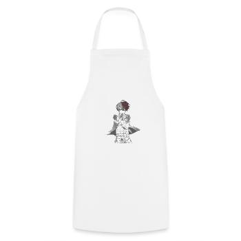 anime boy gun - Cooking Apron - white - Front - AI Model Male 185 dark (185cm)