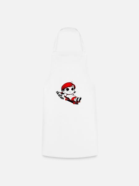 Kathie relaxing on a skateboard - Cooking Apron - white
