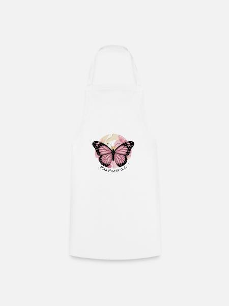 Pink Perfection: Eleganter Schmetterling - Kochschürze - Weiß