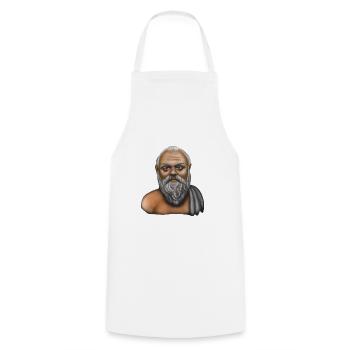 Socrate philosophe grec - Tablier de cuisine - blanc - Devant - AI Model Male 185 dark (185cm)