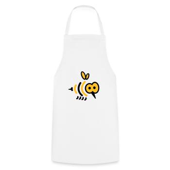 Petite abeille avec épingle - Design Abeille - Tablier de cuisine - blanc - Devant - AI Model Male 185 dark (185cm)