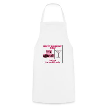 I love clothes / Happy Birthday Girl - Cooking Apron - white - Front - AI Model Male 185 dark (185cm)