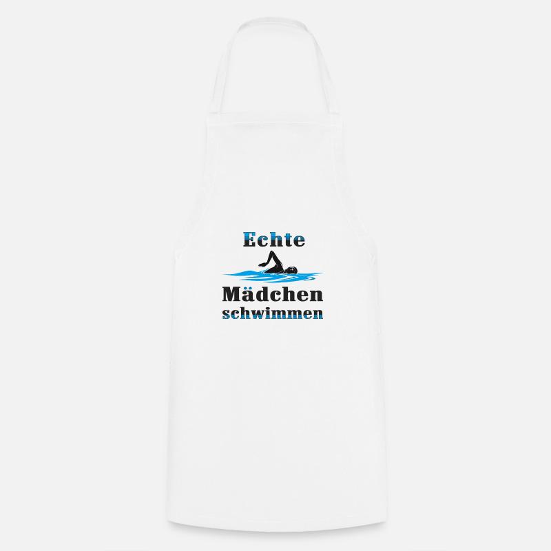 Echte Mädchen schwimmen - Kochschürze - Weiß