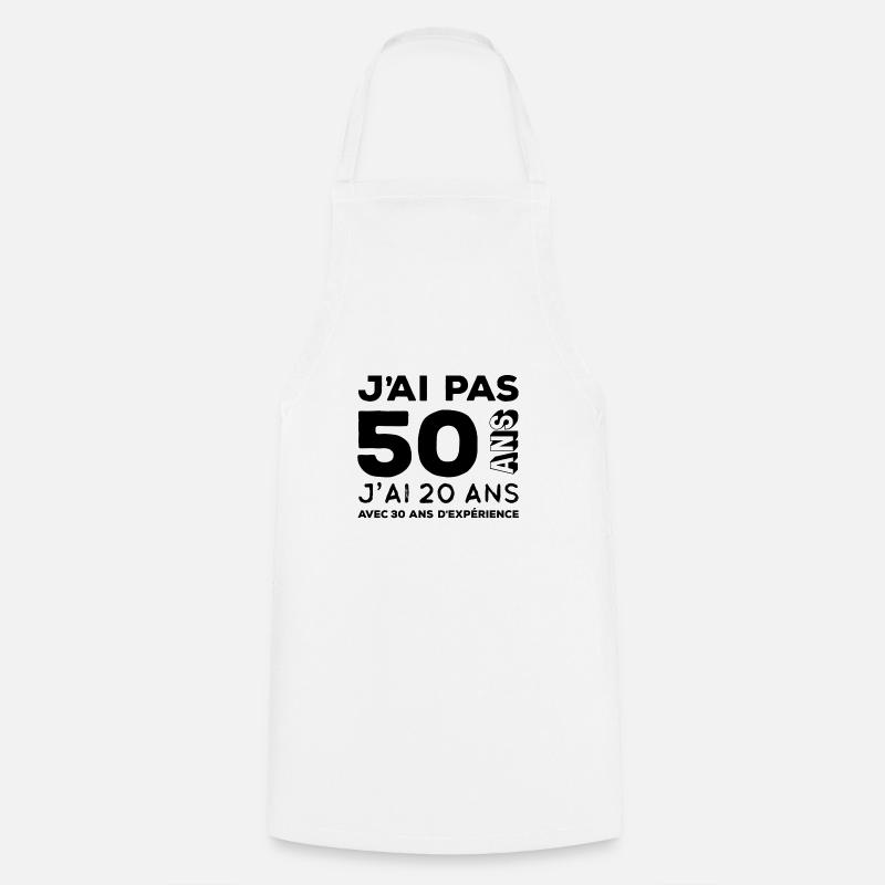 Anniversaire 50 ans - Tablier de cuisine - blanc