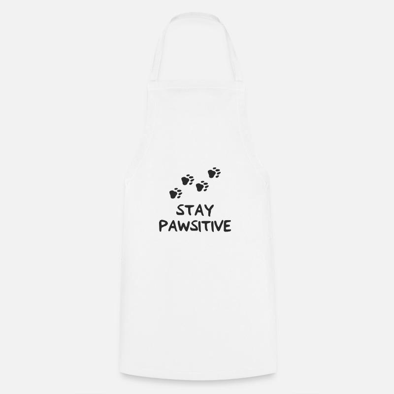 Stay PAWsitive - Tablier de cuisine - blanc
