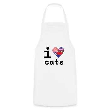 I Love cats! - Kochschürze - Weiß - Vorne - AI Model Male 185 dark (185cm)