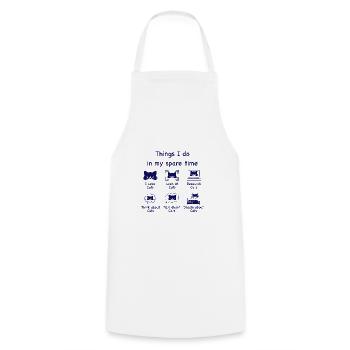 Chats, chats, chats (bleu) - Tablier de cuisine - blanc - Devant - AI Model Male 185 dark (185cm)