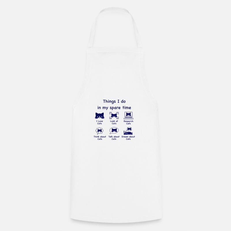 Cats, cats, cats (blue) - Cooking Apron - white