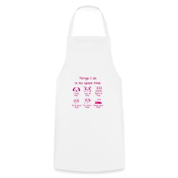 Amoureux des chiens (rose) - Tablier de cuisine - blanc - Devant - AI Model Male 185 dark (185cm)