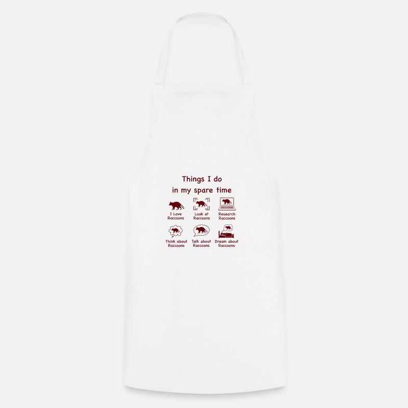 Raccoon lovers (brown) - Cooking Apron - white