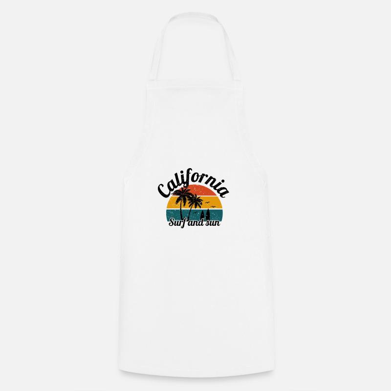 tropical california palm trees - Cooking Apron - white