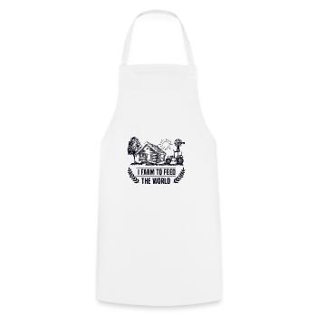 Farmer Farmer Farmer Tractor Farm - Cooking Apron - white - Front - AI Model Male 185 dark (185cm)