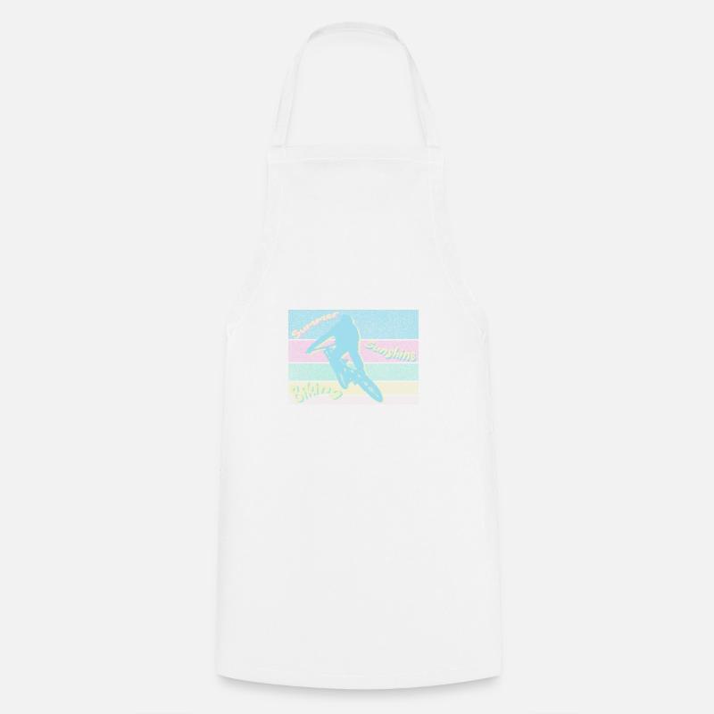 Summer Sunshine Biking - Cooking Apron - white