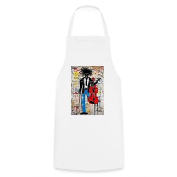 "Creation of the Urban Symphony" - Cooking Apron - white - Front - AI Model Male 185 dark (185cm)