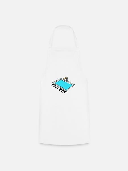 Pool Boy - Pool Junge - Design - Kochschürze - Weiß