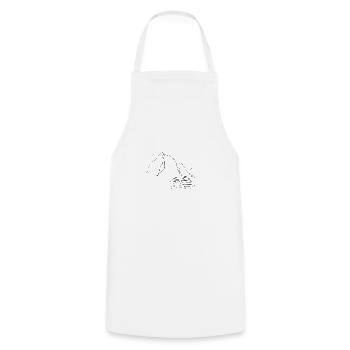 Wander und Bergmotiv - One Line Art - Kochschürze - Weiß - Vorne - AI Model Male 185 dark (185cm)
