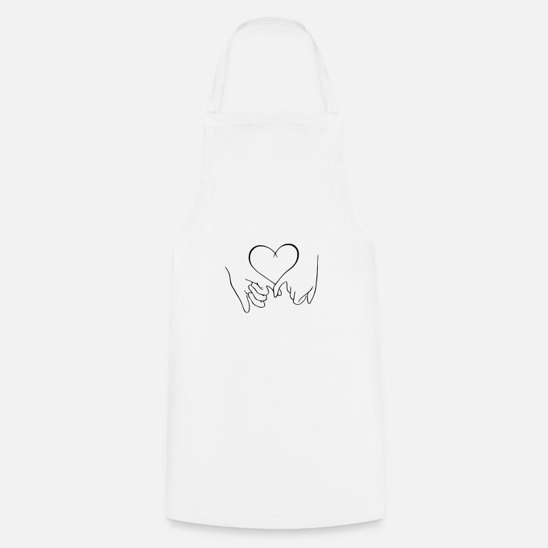 promesse rose avec cœur - Tablier de cuisine - blanc