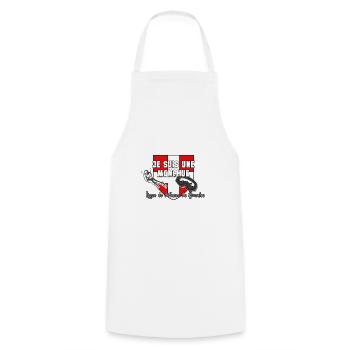 je suis une monchue - Tablier de cuisine - blanc - Devant - AI Model Male 185 dark (185cm)