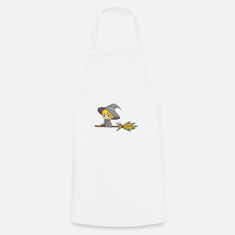 Flying Witch - Cooking Apron - white