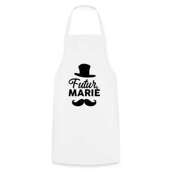 futur marié (enterrement vie de garcon) - Tablier de cuisine - blanc - Devant - AI Model Male 185 dark (185cm)