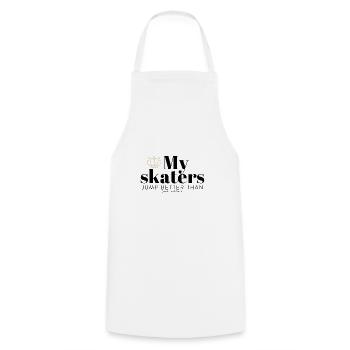My skaters jump better - black - Cooking Apron - white - Front - AI Model Male 185 dark (185cm)
