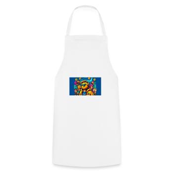 Crypto chaos: Bitcoin vs. ETH - Cooking Apron - white - Front - AI Model Male 185 dark (185cm)