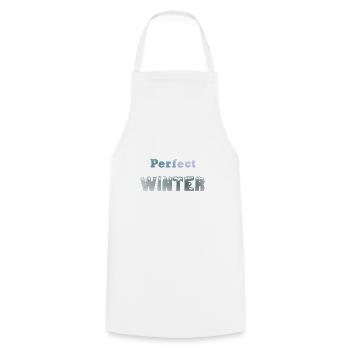 Perfekter Winter - Kochschürze - Weiß - Vorne - AI Model Male 185 dark (185cm)