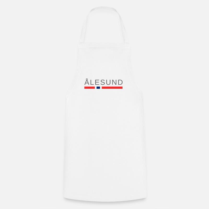 Alesund Norway - Cooking Apron - white