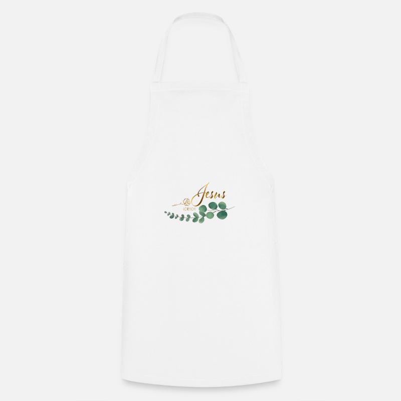 beloved écrit avec Rose Eucalyptus Jésus - Tablier de cuisine - blanc