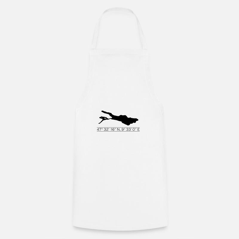 Lake Constance | Coordinates | black - Cooking Apron - white