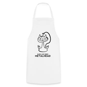 Heay metal cat - Kochschürze - Weiß - Vorne - AI Model Male 185 dark (185cm)
