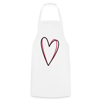 Heart love friendship symbol gift idea - Cooking Apron - white - Front - AI Model Male 185 dark (185cm)