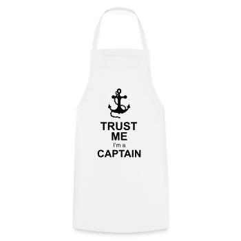 kapitän captain - Kochschürze - Weiß - Vorne - AI Model Male 185 dark (185cm)