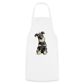 Drolliger Schnauzer - Kochschürze - Weiß - Vorne - AI Model Male 185 dark (185cm)