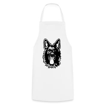 Deutscher Schäferhund Kopf - Kochschürze - Weiß - Vorne - AI Model Male 185 dark (185cm)