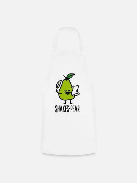 Shakes-Pear, Shakespeare lustige Birne Wortspiel Cartoon - Kochschürze - Weiß