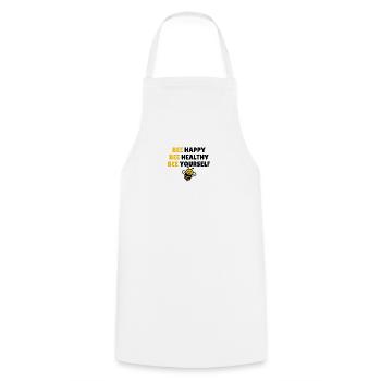 Bee Happy Bee Healthy Bee Yourself - Cooking Apron - white - Front - AI Model Male 185 dark (185cm)