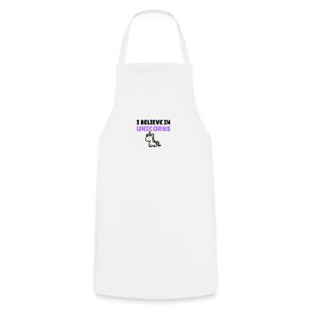 I believe in unicorns - Cooking Apron - white - Front - AI Model Male 185 dark (185cm)