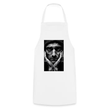 Thinking Guy - Cooking Apron - white - Front - AI Model Male 185 dark (185cm)