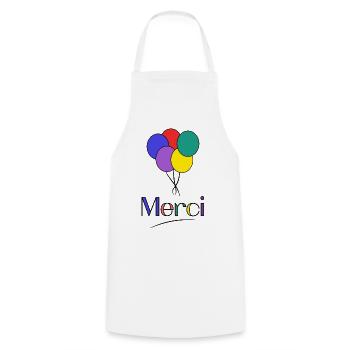 MERCI. MAÎTRESSE. MAÎTRE. MERCI MAÎTRESSE - Tablier de cuisine - blanc - Devant - AI Model Male 185 dark (185cm)