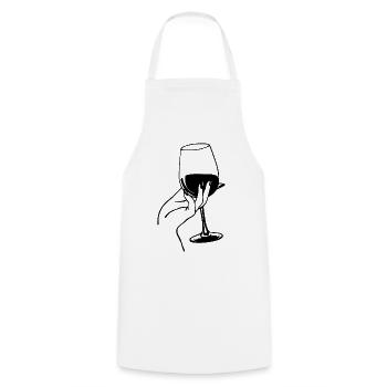 Red wine lover - Cooking Apron - white - Front - AI Model Male 185 dark (185cm)